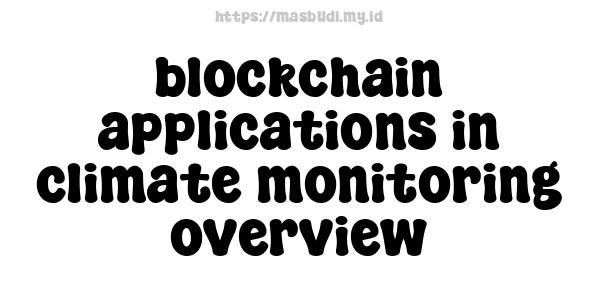 blockchain applications in climate monitoring overview