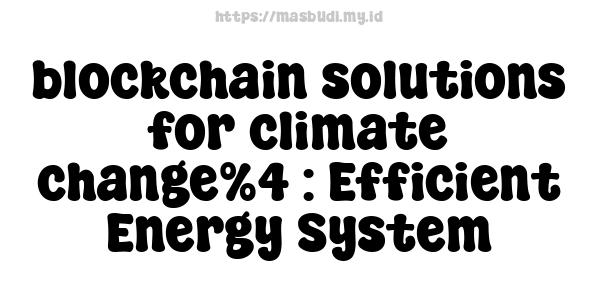 blockchain solutions for climate change%4 : Efficient Energy System