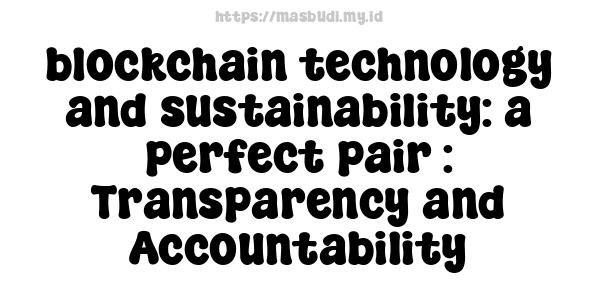 blockchain technology and sustainability: a perfect pair : Transparency and Accountability