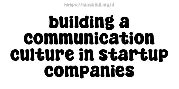 building a communication culture in startup companies