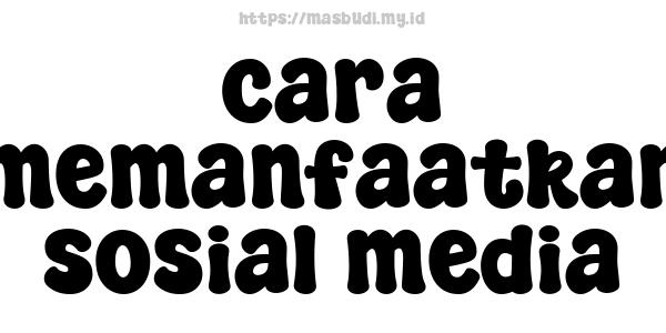 cara memanfaatkan sosial media