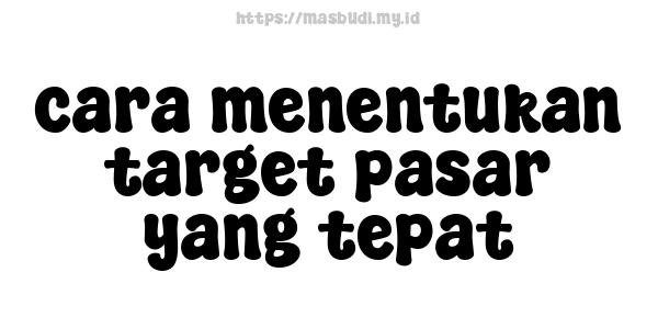 cara menentukan target pasar yang tepat