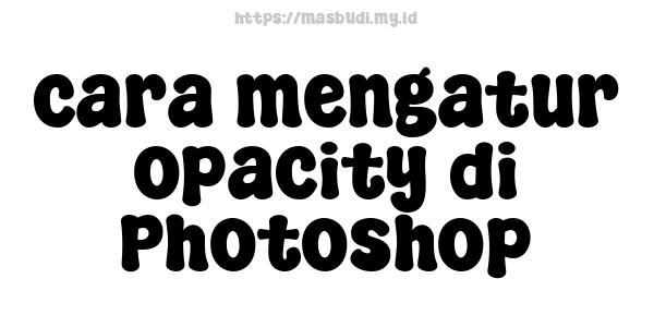 cara mengatur opacity di Photoshop