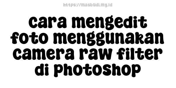 cara mengedit foto menggunakan camera raw filter di photoshop