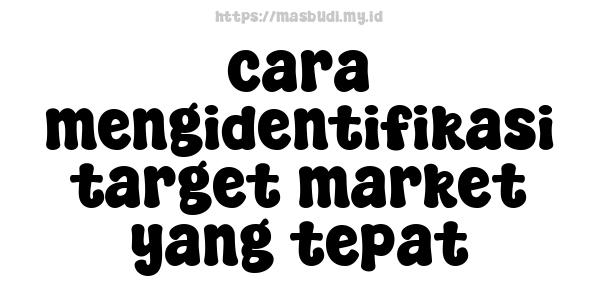 cara mengidentifikasi target market yang tepat