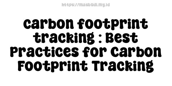 carbon footprint tracking : Best Practices for Carbon Footprint Tracking