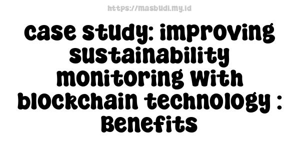 case study: improving sustainability monitoring with blockchain technology : Benefits