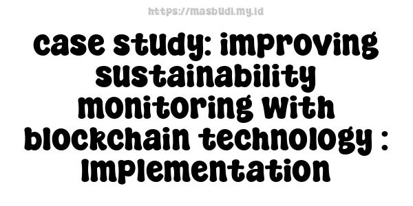 case study: improving sustainability monitoring with blockchain technology : Implementation