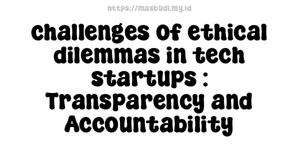 challenges of ethical dilemmas in tech startups : Transparency and Accountability