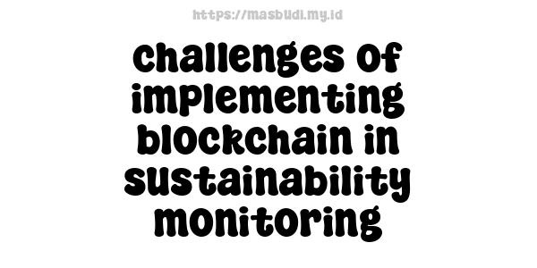 challenges of implementing blockchain in sustainability monitoring