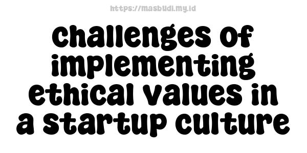 challenges of implementing ethical values in a startup culture