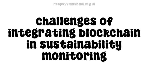 challenges of integrating blockchain in sustainability monitoring