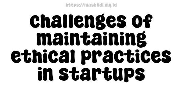 challenges of maintaining ethical practices in startups