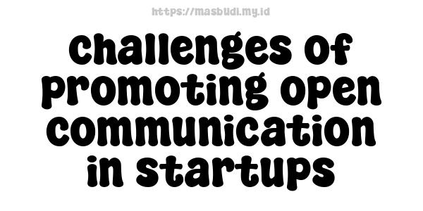 challenges of promoting open communication in startups