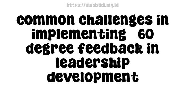 common challenges in implementing 360-degree feedback in leadership development