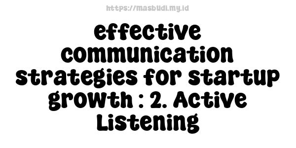 effective communication strategies for startup growth : 2. Active Listening