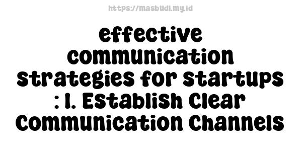 effective communication strategies for startups : 1. Establish Clear Communication Channels