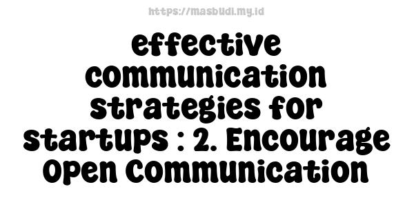 effective communication strategies for startups : 2. Encourage Open Communication