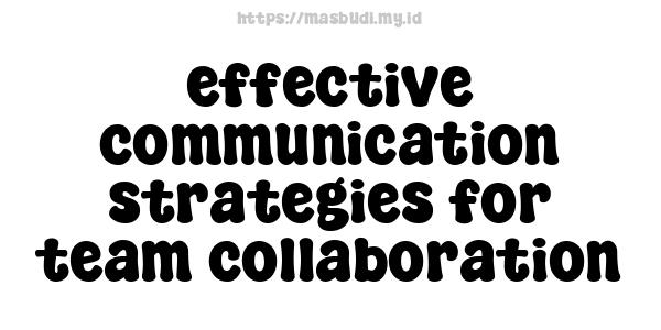 effective communication strategies for team collaboration