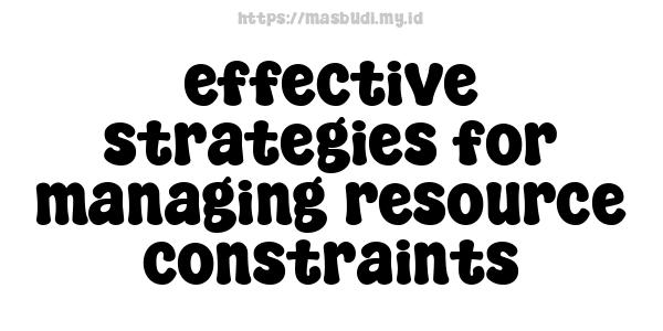 effective strategies for managing resource constraints