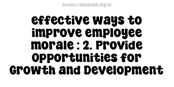 effective ways to improve employee morale : 2. Provide Opportunities for Growth and Development