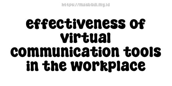 effectiveness of virtual communication tools in the workplace