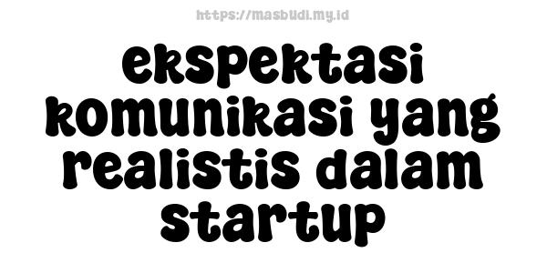 ekspektasi komunikasi yang realistis dalam startup