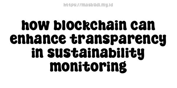 how blockchain can enhance transparency in sustainability monitoring