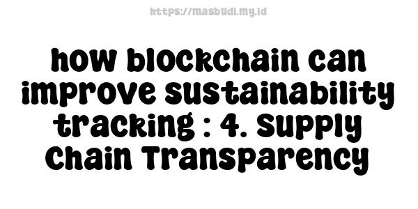 how blockchain can improve sustainability tracking : 4. Supply Chain Transparency