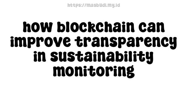 how blockchain can improve transparency in sustainability monitoring