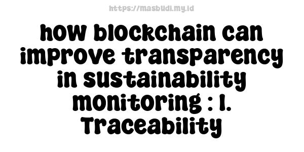 how blockchain can improve transparency in sustainability monitoring : 1. Traceability