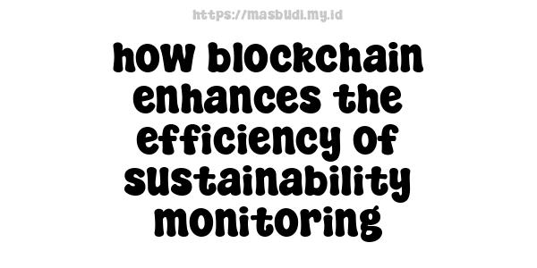 how blockchain enhances the efficiency of sustainability monitoring