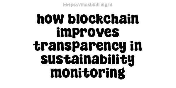 how blockchain improves transparency in sustainability monitoring