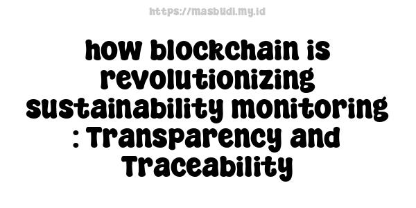 how blockchain is revolutionizing sustainability monitoring : Transparency and Traceability