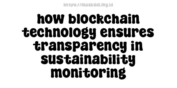 how blockchain technology ensures transparency in sustainability monitoring