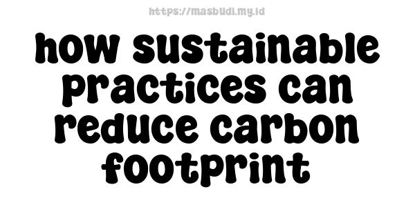 how sustainable practices can reduce carbon footprint