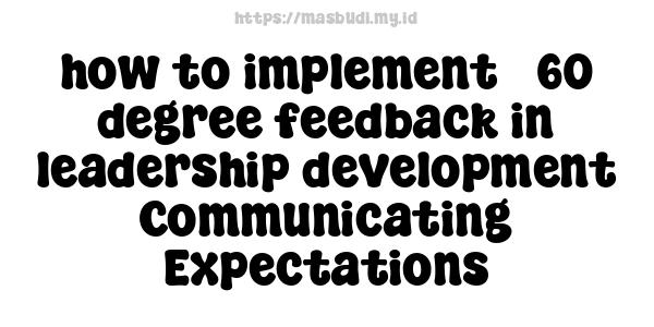 how to implement 360-degree feedback in leadership development -Communicating Expectations