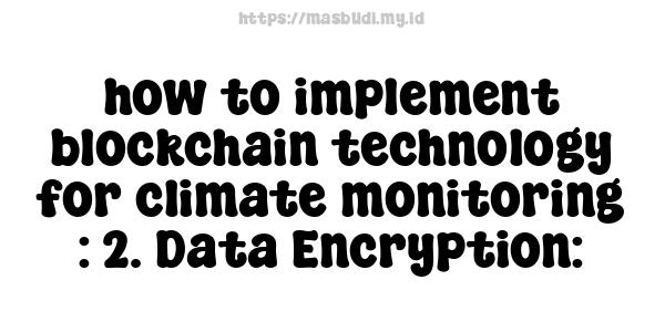 how to implement blockchain technology for climate monitoring : 2. Data Encryption: