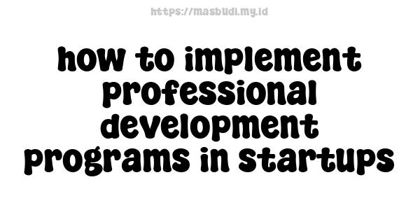 how to implement professional development programs in startups