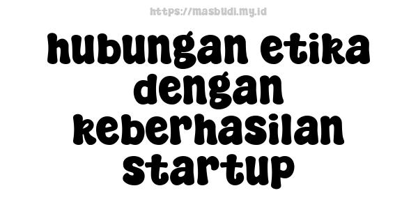 hubungan etika dengan keberhasilan startup