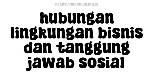 hubungan lingkungan bisnis dan tanggung jawab sosial