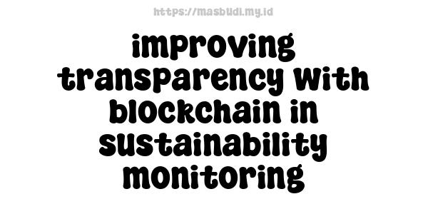 improving transparency with blockchain in sustainability monitoring