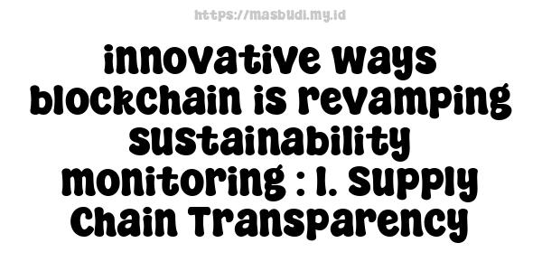 innovative ways blockchain is revamping sustainability monitoring : 1. Supply Chain Transparency