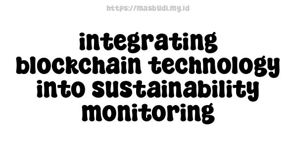 integrating blockchain technology into sustainability monitoring