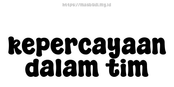 kepercayaan dalam tim