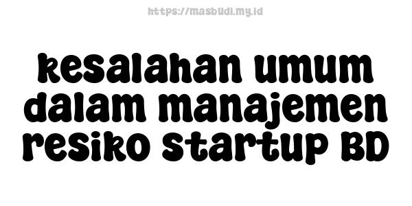 kesalahan umum dalam manajemen resiko startup BD