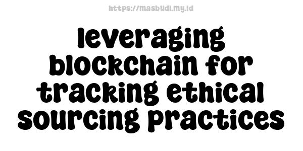 leveraging blockchain for tracking ethical sourcing practices