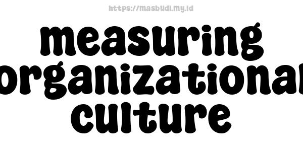 measuring organizational culture