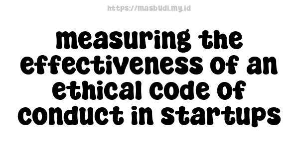 measuring the effectiveness of an ethical code of conduct in startups