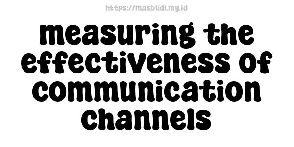 measuring the effectiveness of communication channels